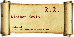 Kloiber Kevin névjegykártya